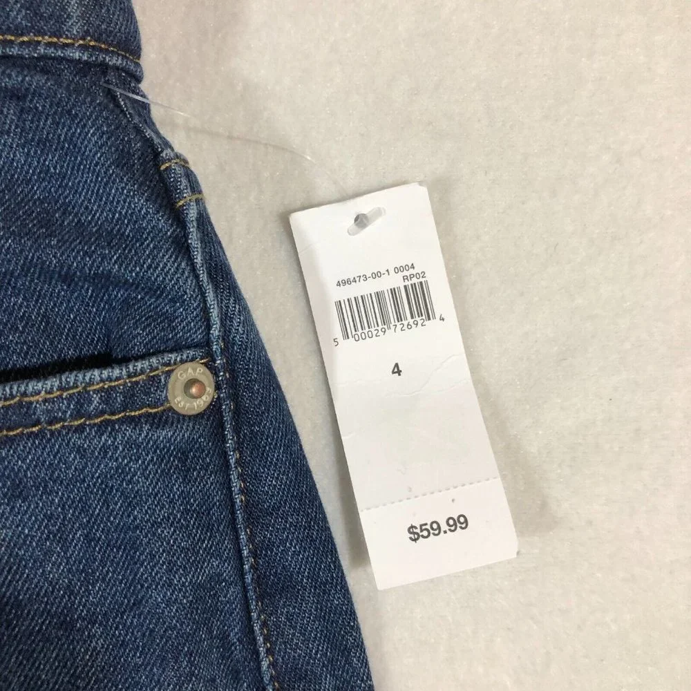 NEW Gap Womens 4 Button Front Mini Denim Jean Skirt Raw Hem #496473-00 NWT $60 - Picture 7 of 11